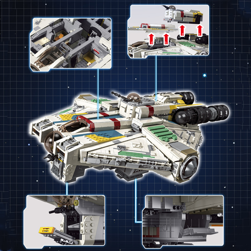 (Pre-Sale Available on 13th Sep.) K110 Star Wars Ghost VCX-100 light freighter Building Blocks 4577PCS Bricks Toys From USA Delivery.