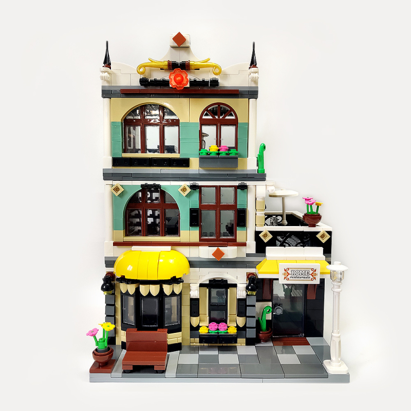 【Clearance Stock】ZHEGAO QL0936 Creator MOC Street View Series Rome Restaurants From China