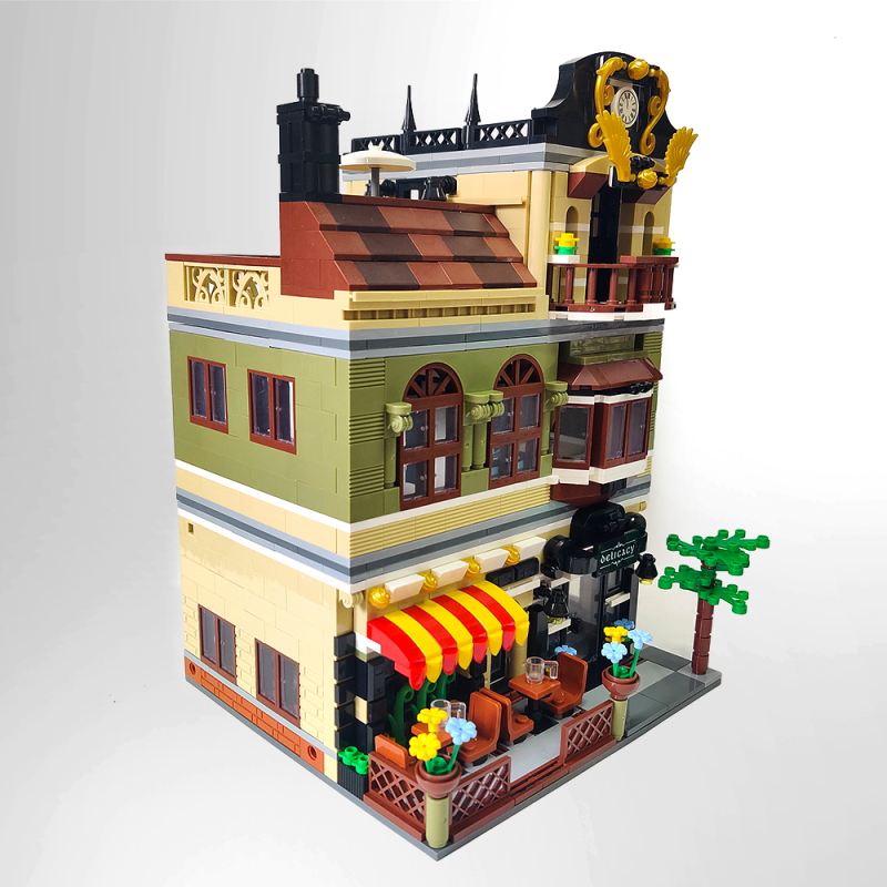 【Clearance Stock】ZHEGAO QL0937 Creator MOC Street View Series Chinese Restaurant From China