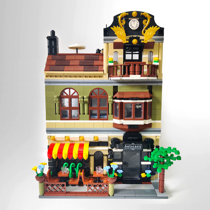 【Clearance Stock】ZHEGAO QL0937 Creator MOC Street View Series Chinese Restaurant From China
