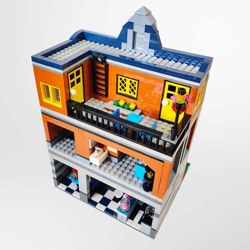 【Clearance Stock】ZHEGAO QL0935 Creator MOC Street View Series Hill Tavern  From China