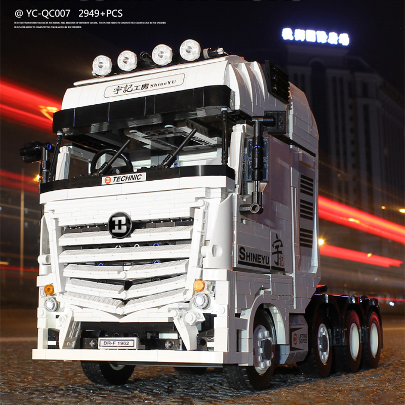 YC-QC007 Technic 1:10 Motor Fully RC Benz ACTROS 4163 Car Building Blocks 2949pcs Bricks Toys From China Delivery.