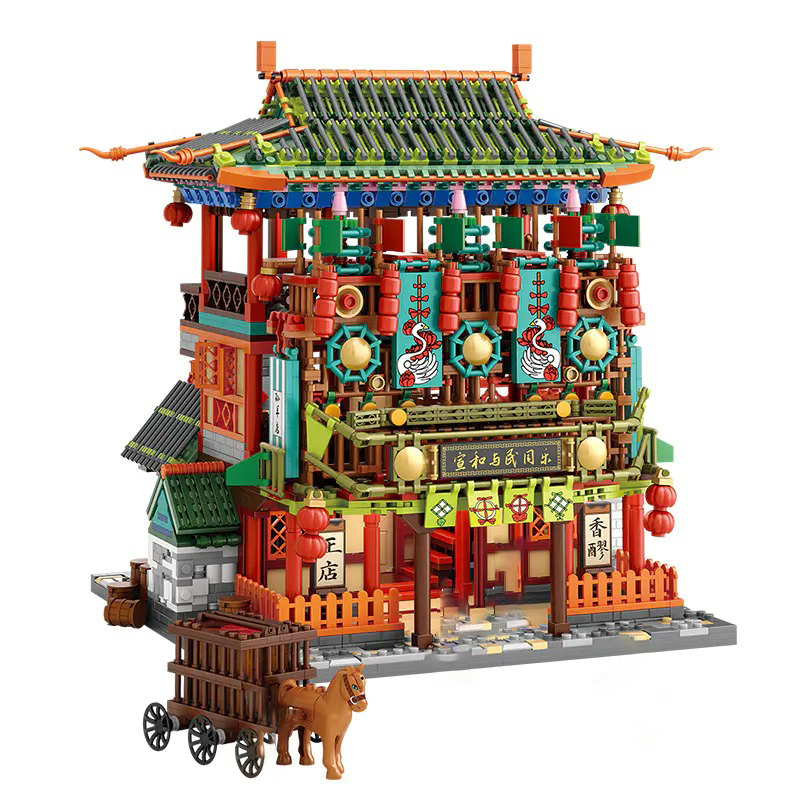 LOZ1056 Modular Building Chinese Riverside scene during Qingming Festival Building Blocks 2837pcs Bricks Toys From China Delivery.