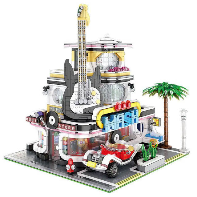 MouldKing 16002 Guitar House Bricks Creator Expert Assembly Square Building Blocks From China