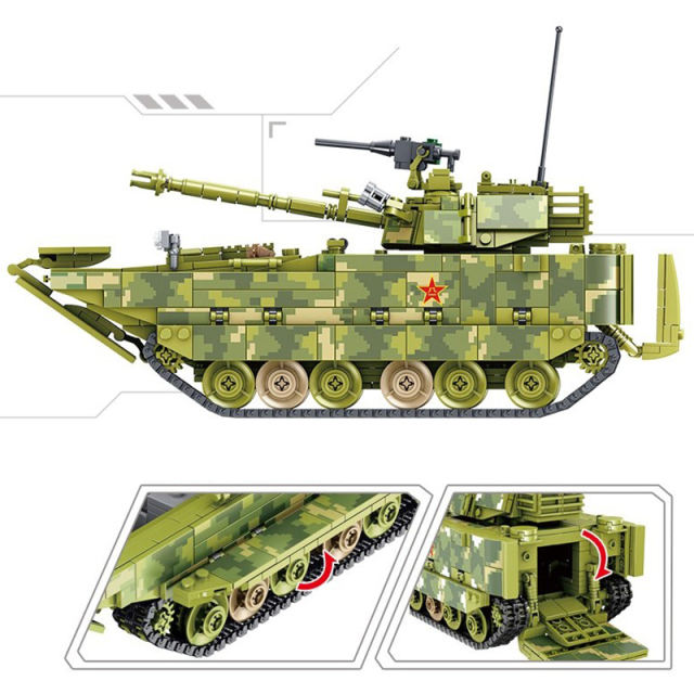 PANLOS 632007 Military Series 05 Type Amphibious Infantry Fighting Vehicle SWAT Assembled Building Block 1285pcs Bricks Toys From China
