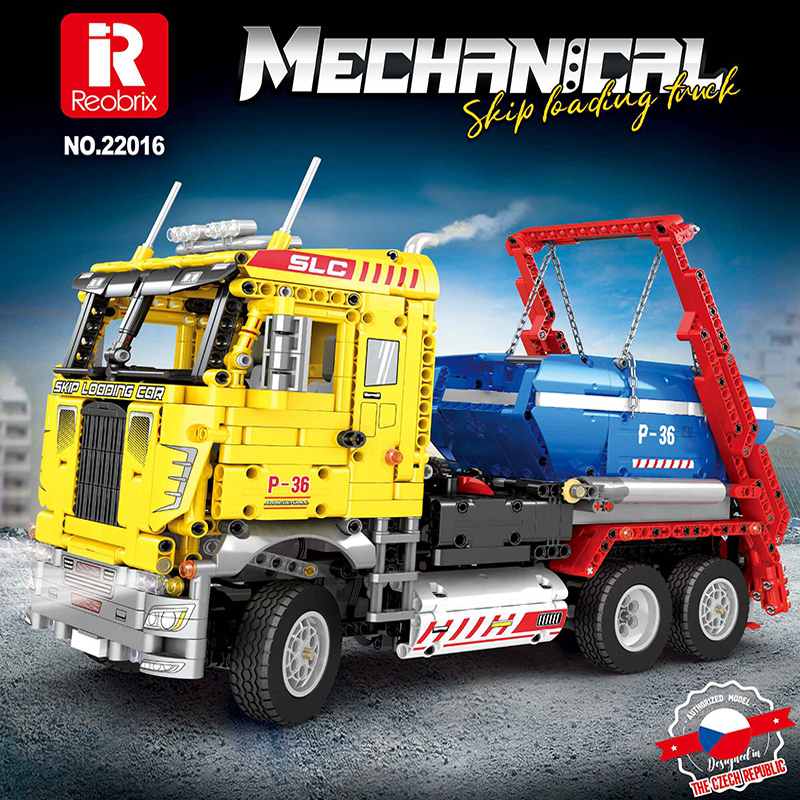 Reobrix 22016 Technic Static Version Skip Loading Truck Building Blocks 1918pcs Bricks Toys from China Delivery.