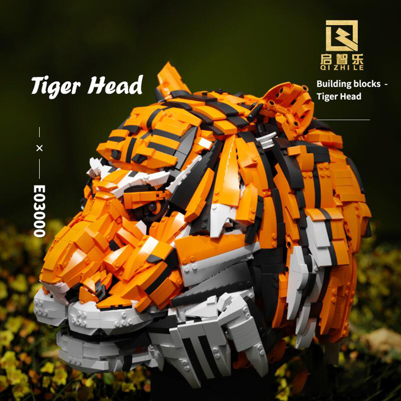 QIZHILE E0300 Creator Expert Tiger Head Building Blocks 3000+pcs Bricks Toys From China Delivery.