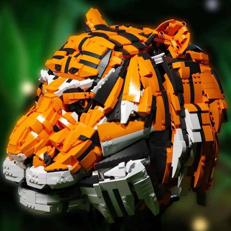 QIZHILE E0300 Creator Expert Tiger Head Building Blocks 3000+pcs Bricks Toys From China Delivery.