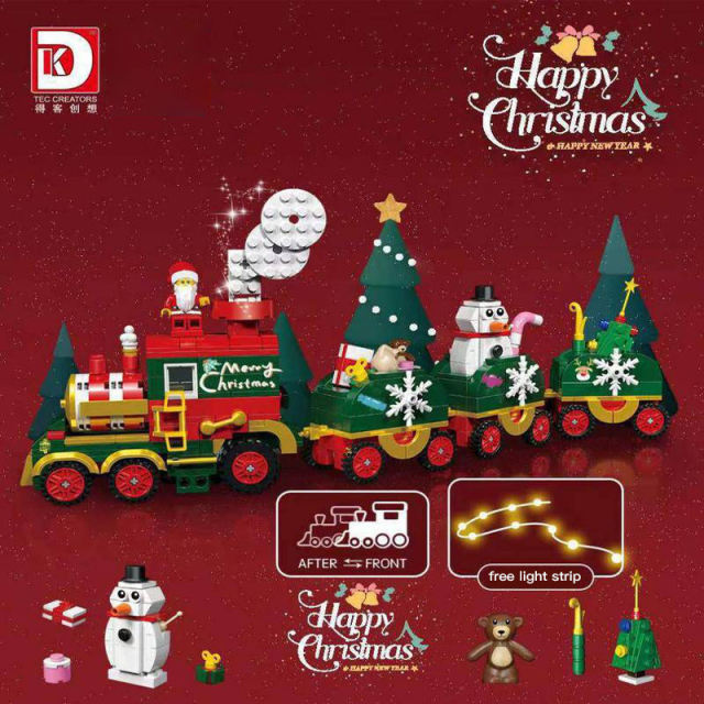 DK712 Chinese Building Blocks Christmas Train Bricks Toys 621pcs Merry Christmas Gift From China Delivery.