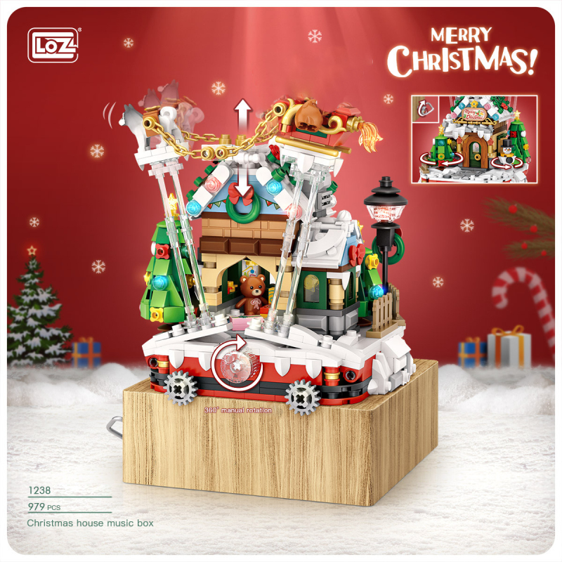 LOZ 1238 Creator Christmas House Music Box Building Blocks 979pcs Bricks Toys From China Delivery.