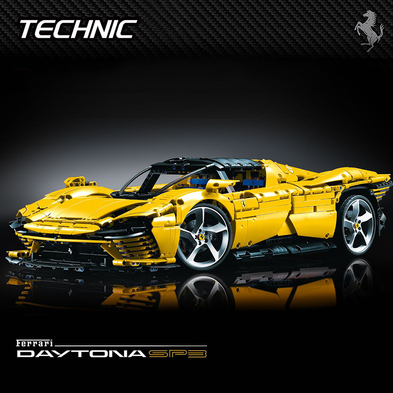 Custom 43143 Technic Yellow Ferrari Sports Car Buidling Blocks 3778PCS Bricks Toys from China Delivery.
