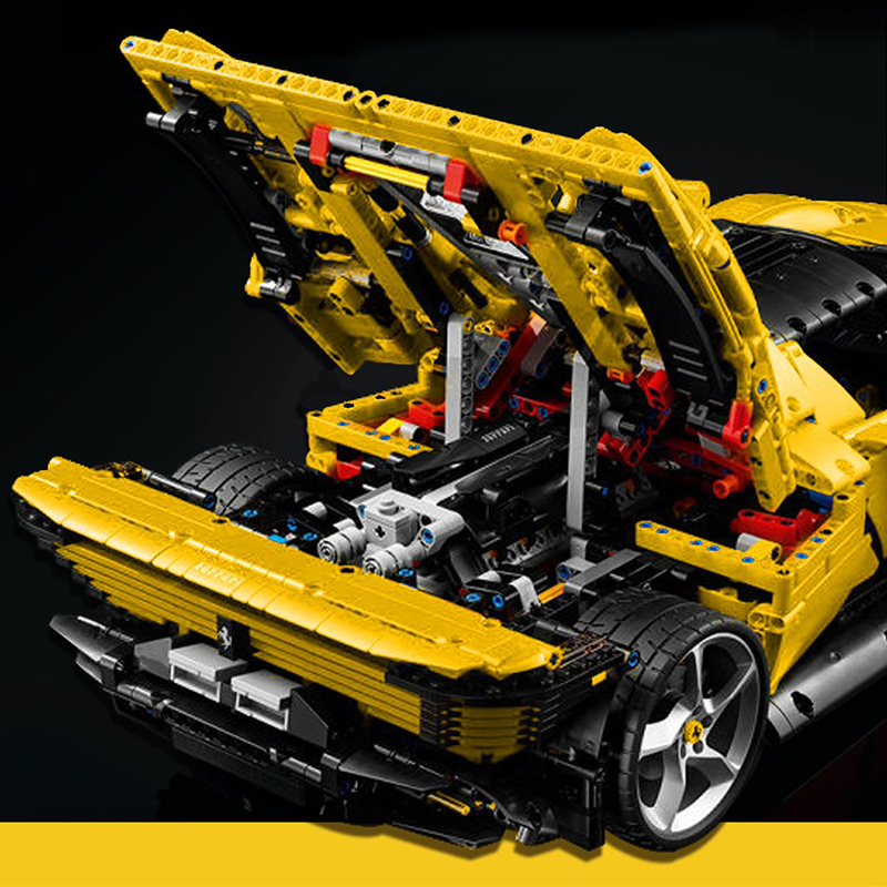 Custom 43143 Technic Yellow Ferrari Sports Car Buidling Blocks 3778PCS Bricks Toys from China Delivery.