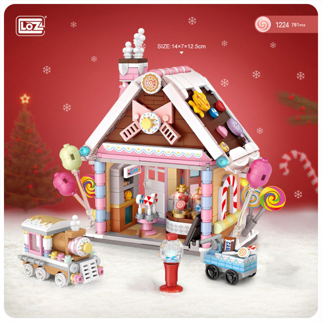 LOZ1224 Creator Christmas Candy House Building Blocks 781pcs Bricks Toys Gift from China Delivery.