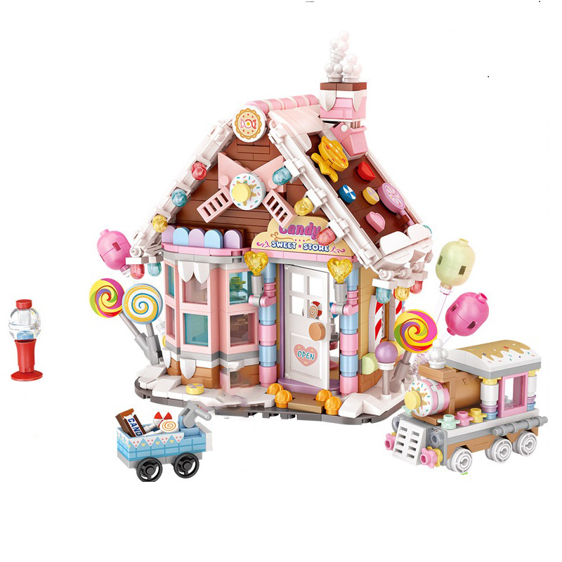 LOZ1224 Creator Christmas Candy House Building Blocks 781pcs Bricks Toys Gift from China Delivery.