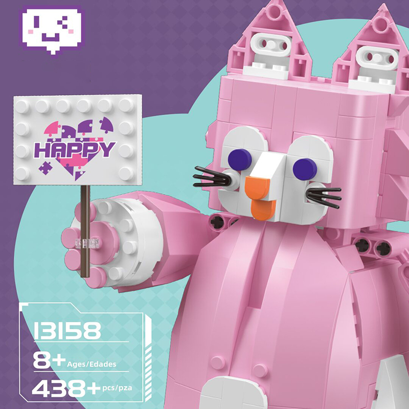 MOULD KING 13158 Creator Cute Pink Fox Building Blocks 438pcs Bricks Toys Gift From China Delivery.