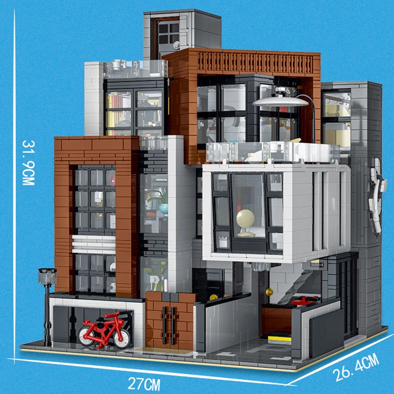 {Pre-Sale Available on 10th Oct.}Mork 10204 Cube Brown Modern Villa Modular Buildings 3591pcs Bricks Toys From USA 3-7 Days Delivery.