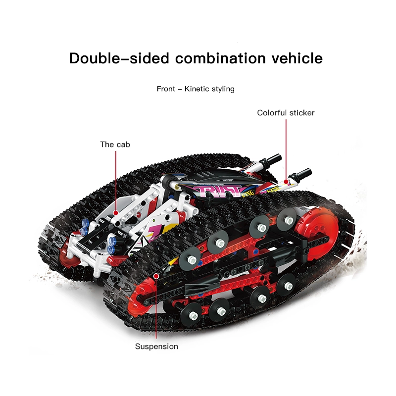 MOULD KING 13154 Technic Red Double-sided Vehicle App Control 836pcs Bricks Toys From China Delivery.