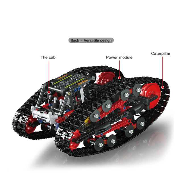 MOULD KING 13154 Technic Red Double-sided Vehicle App Control 836pcs Bricks Toys From China Delivery.