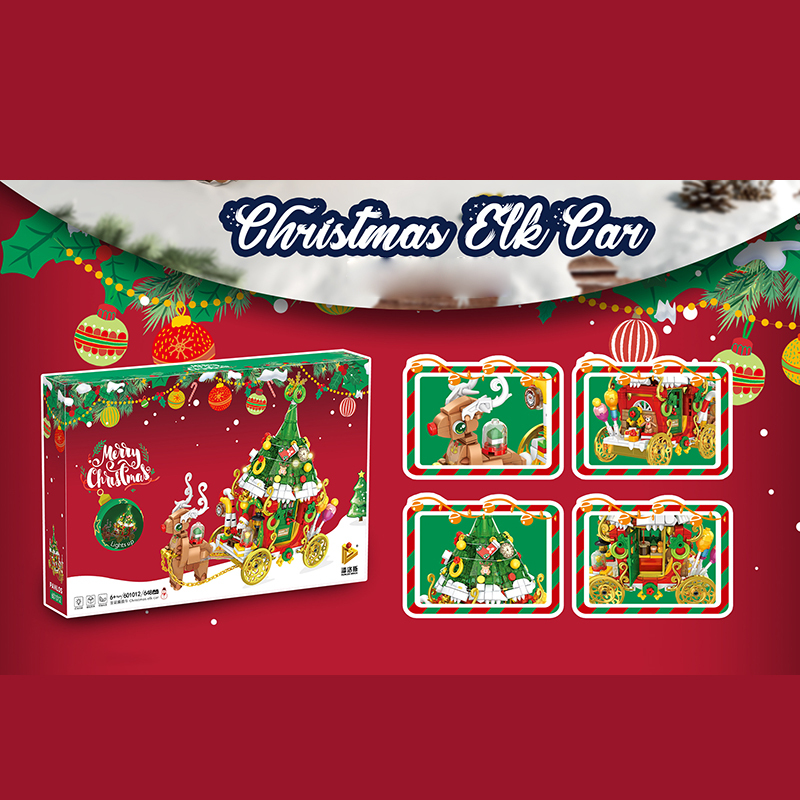 PANLOS 601012 Creator Christmas Elk Car Building Blocks 648pcs Bricks Toys Gift From China Delivery.