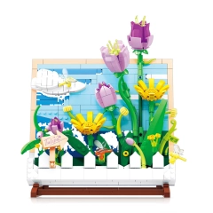 ZheGao DZ1015 Art and crafts Painting BionicTulips Building Blocks 542pcs Bricks Toys From China