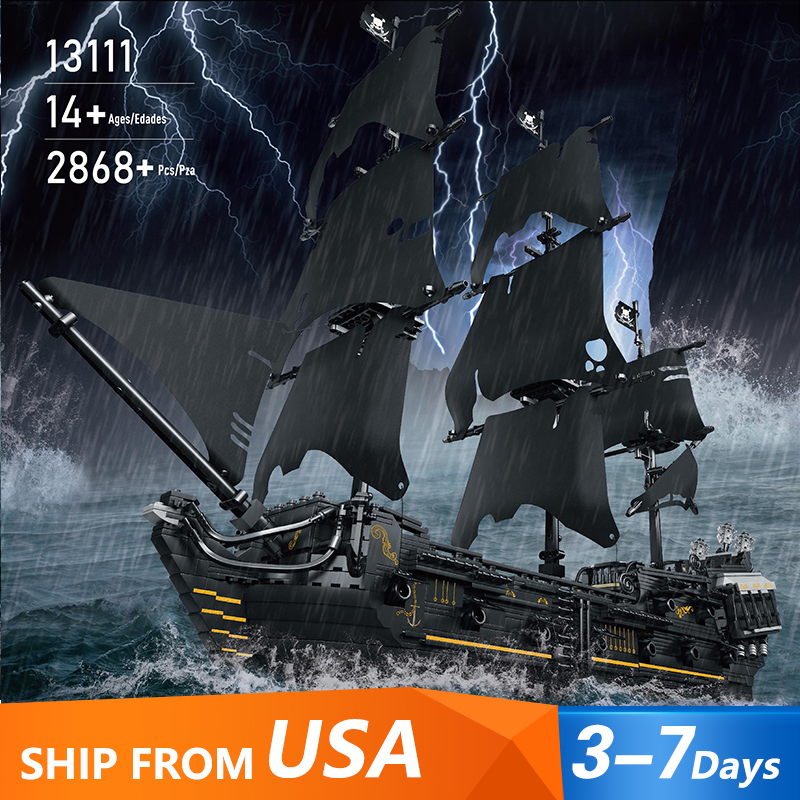 Mould King 13111 Movie & Game Pirates of the Caribbean The Black Pearl Ship Building Blocks 2868pcs Bricks Toys From USA Delivery.