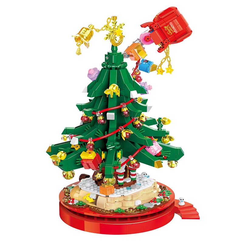 YongLeXing  88036 Creator Christmas Tree Building Blocks 1124pcs Bricks Christmas Gift Toys From China Delivery.