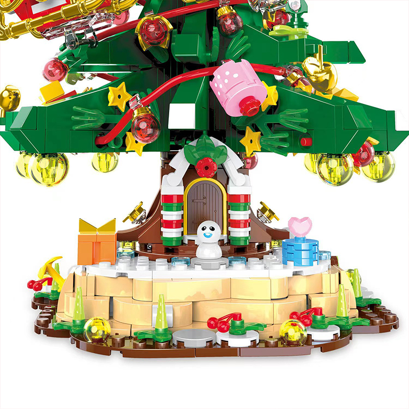 YongLeXing  88036 Creator Christmas Tree Building Blocks 1124pcs Bricks Christmas Gift Toys From China Delivery.