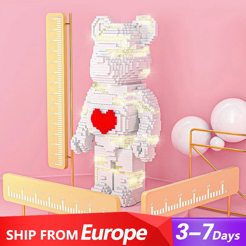 XJ10968 2586PCS Bricks Explosive Love Violent Bear Assembled Building Block Bear Birthday Gift DIY From Europe Delivery.