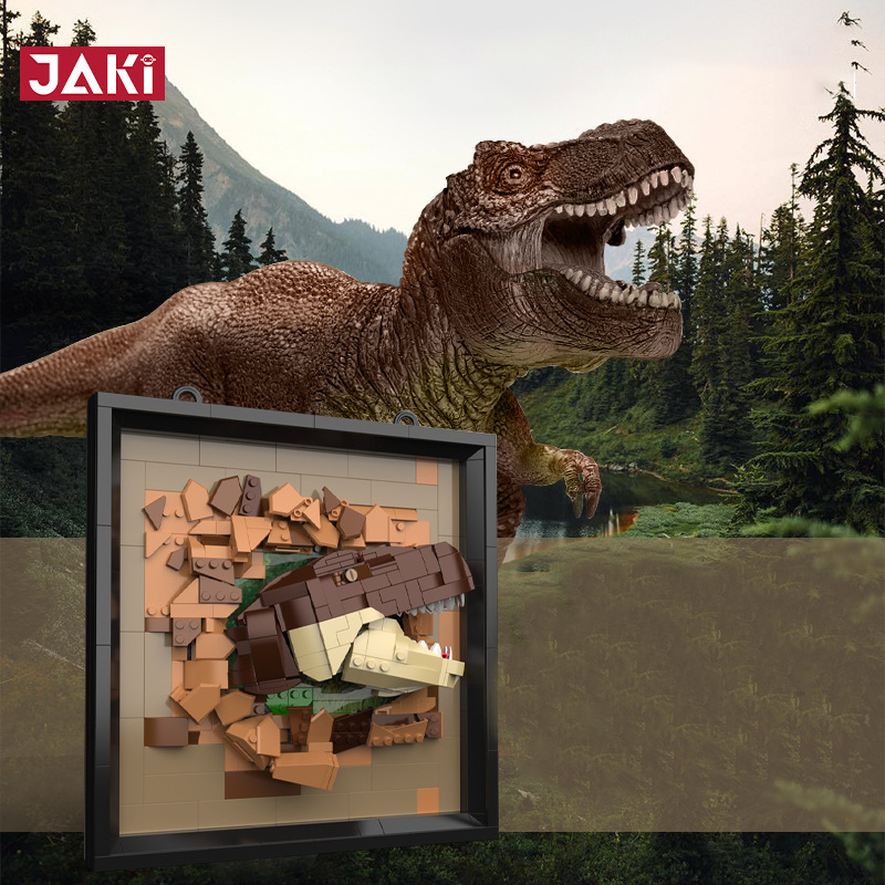 JAKI JK5301 JK5302 Creator DIY Dinosaur Painting Hanging Tyrannosaurus Building Blocks Toys From China Delivery.