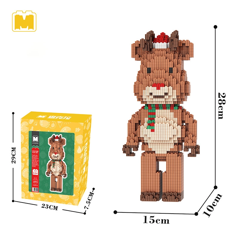 M6098-Y M6099-Y Mini Bricks Santa Violent Bear Building Blocks 1880pcs Bricks Christmas Gift Toys From China Delivery.