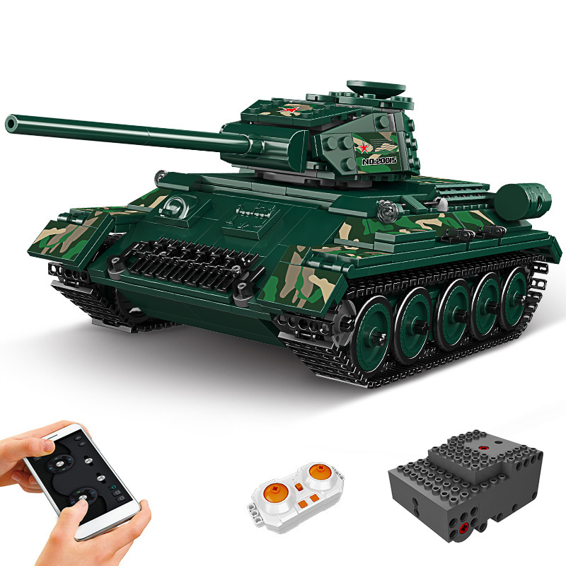 Mould King 20015 Military App Control T-34 Medium Tank Building blocks 800+pcss Bricks Toys From China Delivery.