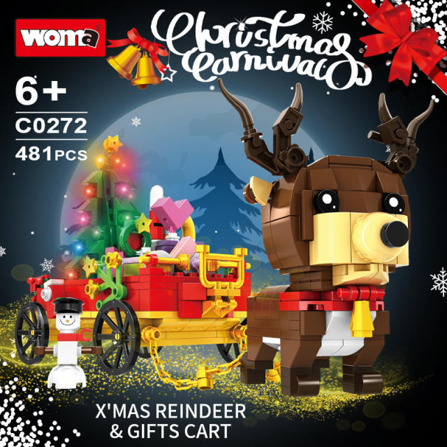 WOMA C0272 Christmas Presents Christmas Deer Building blocks 481PCS Bricks Toys From China Delivery.