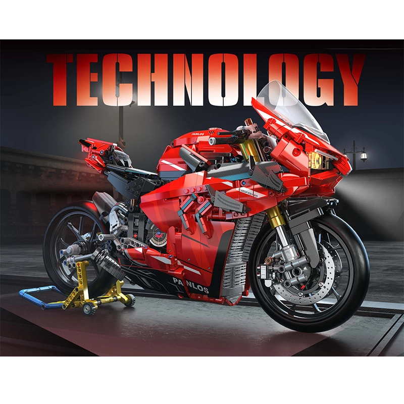 PANLOS 672101 Technic 1:5 Red Ducati V4S Motorcycle Building Blocks 2098pcs Bricks Toys From China Delivery.