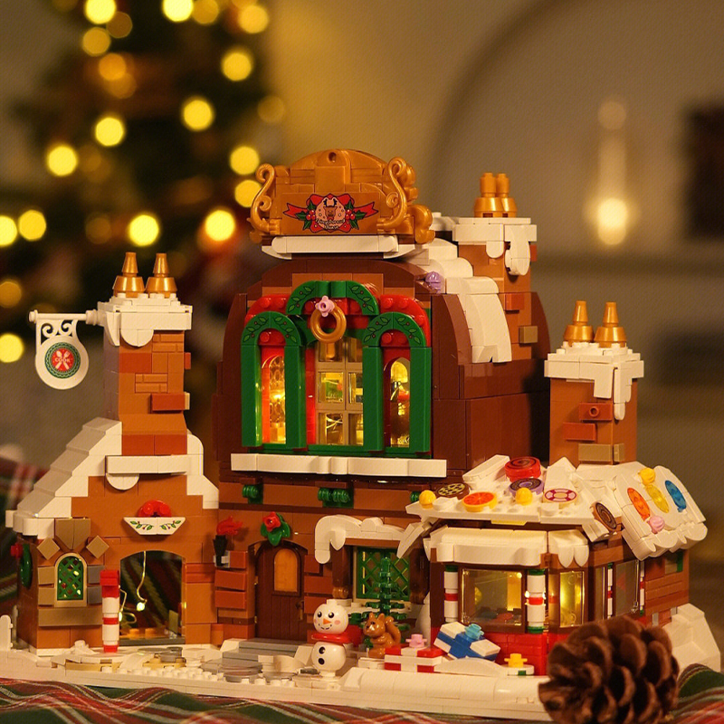 ZHEGAO DZ6025 Mini Bricks Toys  Creator Christmas Gingerbread House Building Blocks 1481pcs Bricks  From China Delivery.