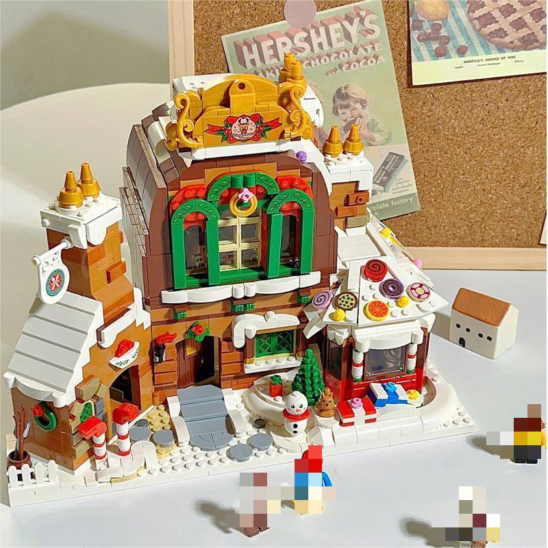 ZHEGAO DZ6025 Mini Bricks Toys  Creator Christmas Gingerbread House Building Blocks 1481pcs Bricks  From China Delivery.