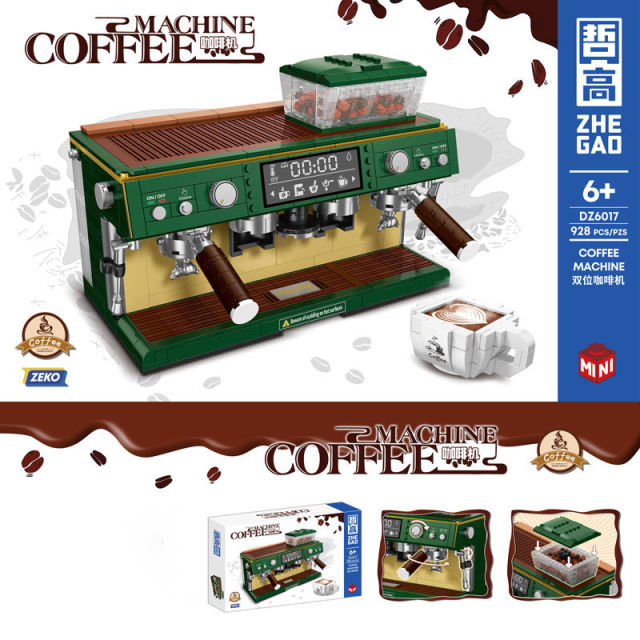 ZHEGAO  DZ6017 Mini Bricks Toys Ccreator Coffee Machine Building Blocks 928pcs Bricks From China Delivery.
