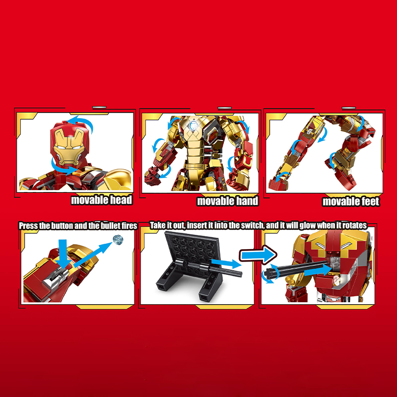 TUOLE 6011 Super Heros Marvel MK42 Iron Hero Mechanical Building Blokcs 1126pcs Bricks Toys From China Delivery.