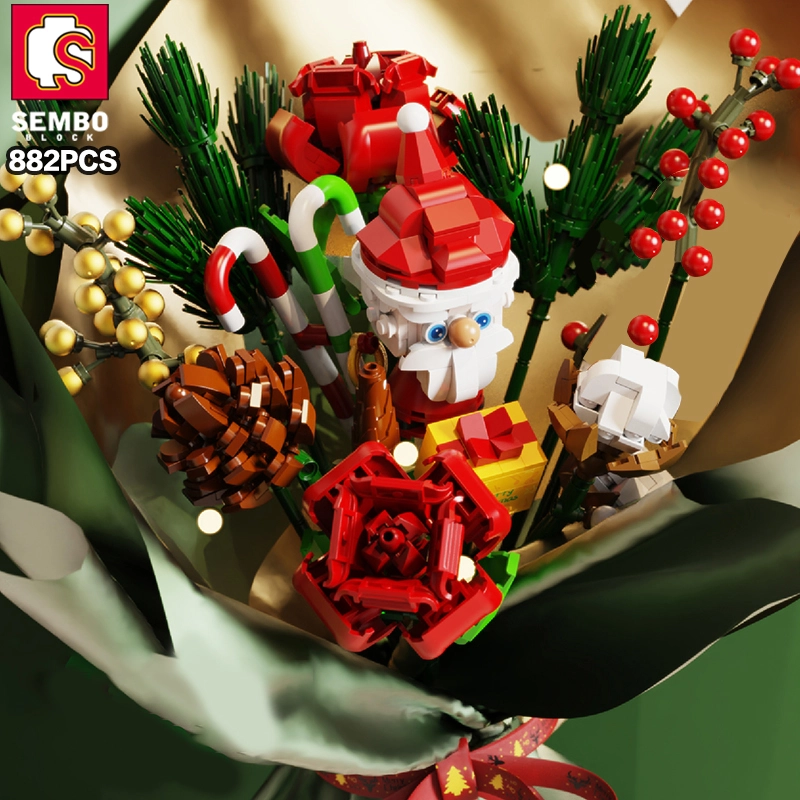 SEMBO 605026 Creator Romantic Christmas Bouquet Building Blocks 2963pcs Bricks Toys Gift FROM China Delivery.