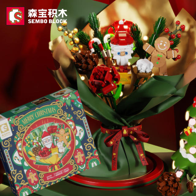 SEMBO 605026 Creator Romantic Christmas Bouquet Building Blocks 2963pcs Bricks Toys Gift FROM China Delivery.