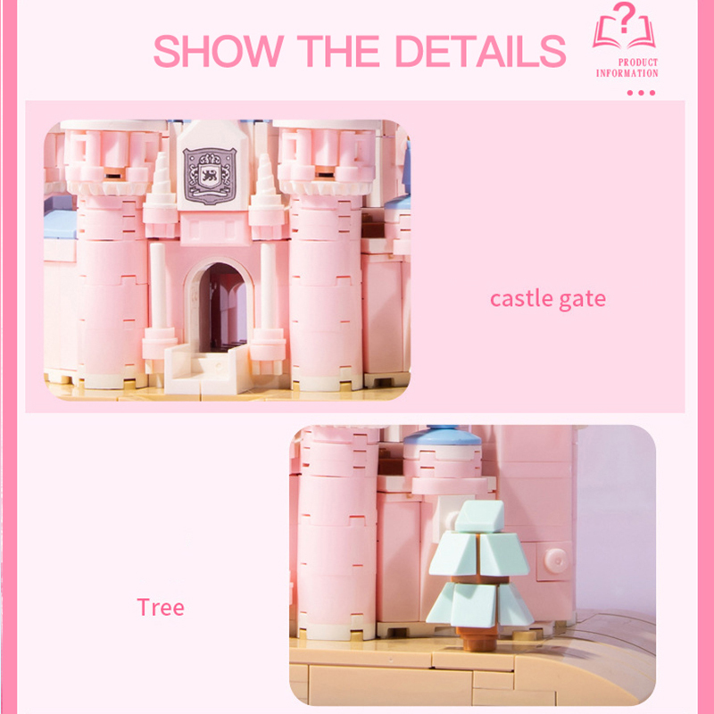 MJI 13011 Magic Castle Book Building Blocks Pink Castle 768pcs Bricks Toys From China Delivery.