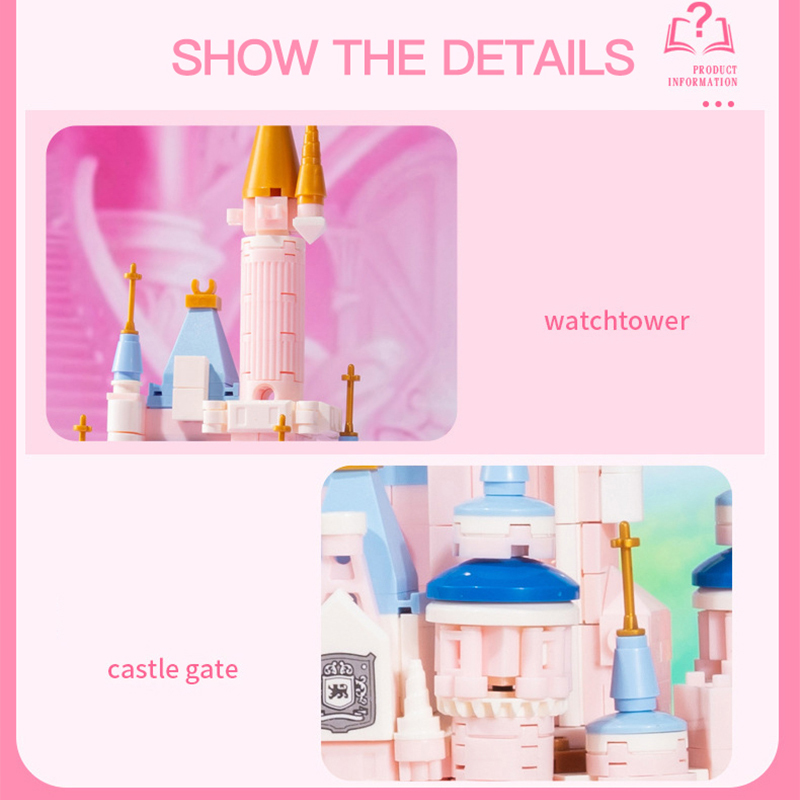 MJI 13011 Magic Castle Book Building Blocks Pink Castle 768pcs Bricks Toys From China Delivery.