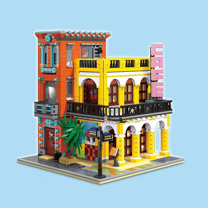 {Mini Bricks} ZHEGAO DZ6020 Creator Expert Cafe Havana Shining Building Blocks 3158pcs Bricks Toys From China Delivery.