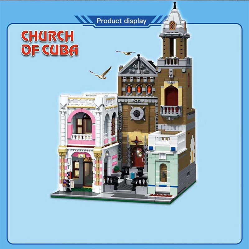 {MINI Bricks} ZHEGAO DZ6021 Creator Expert Modular Buildings Church Of Cuba Building Blocks 2300pcs Bricks Toys From China Delivery.