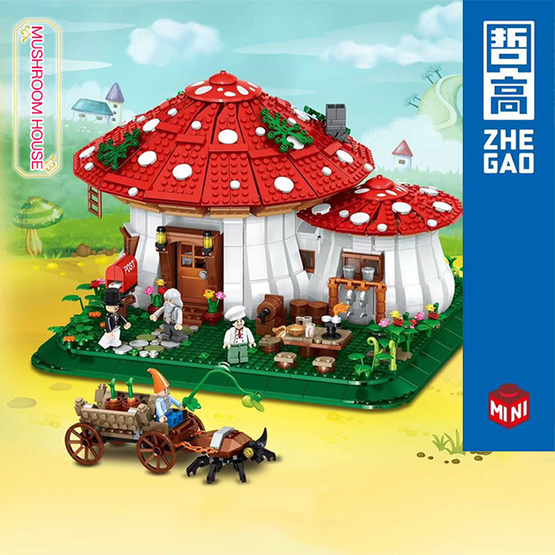 {MINI Bricks} ZHEGAO 01016 Creator Expert Modular Buildings Mushroom House Building Blocks 2233pcs bricks Toys From China Delivery.