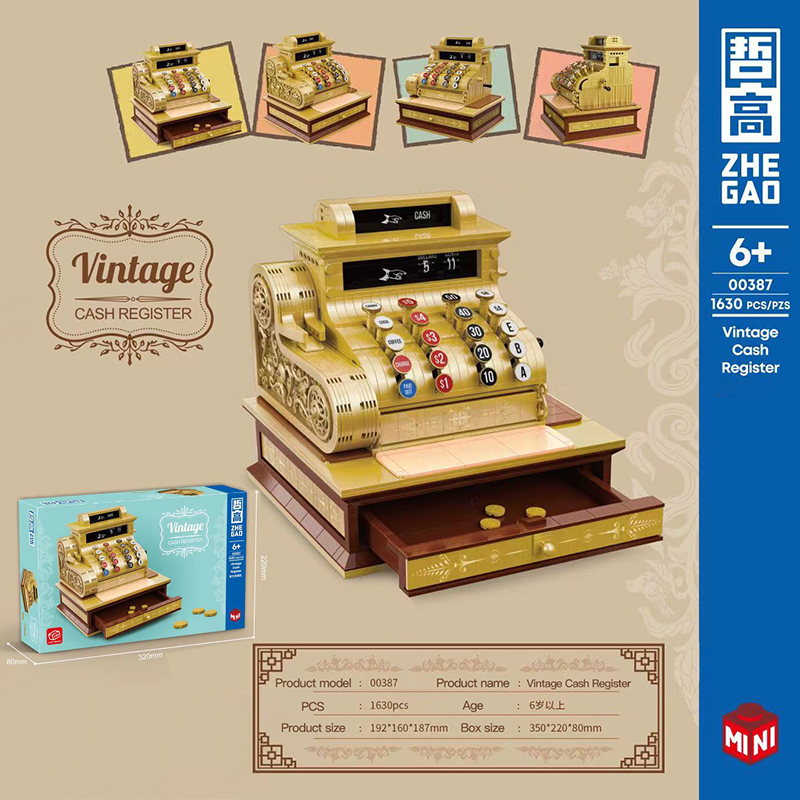 {Mini Bricks} ZHEGAO 00387 Creator Expert Vintage Cash Register Building Blocks 1630pcs Bricks Toys From China Delivey.