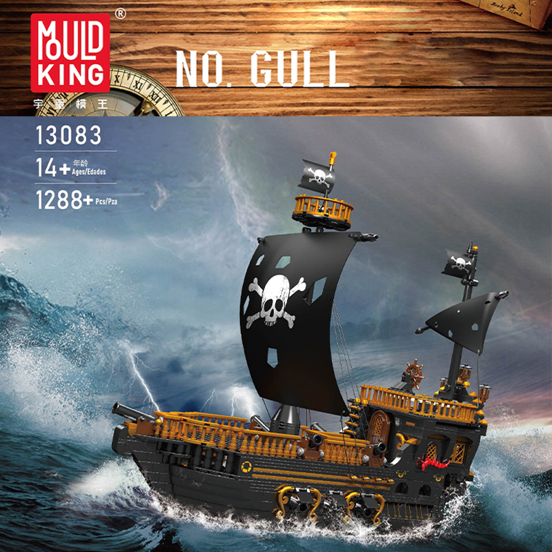 MOULD KING 13083 Pirates Seagull Ship Building Blocks Gull Boat 1288pcs Bricks Toys From China Delivery.