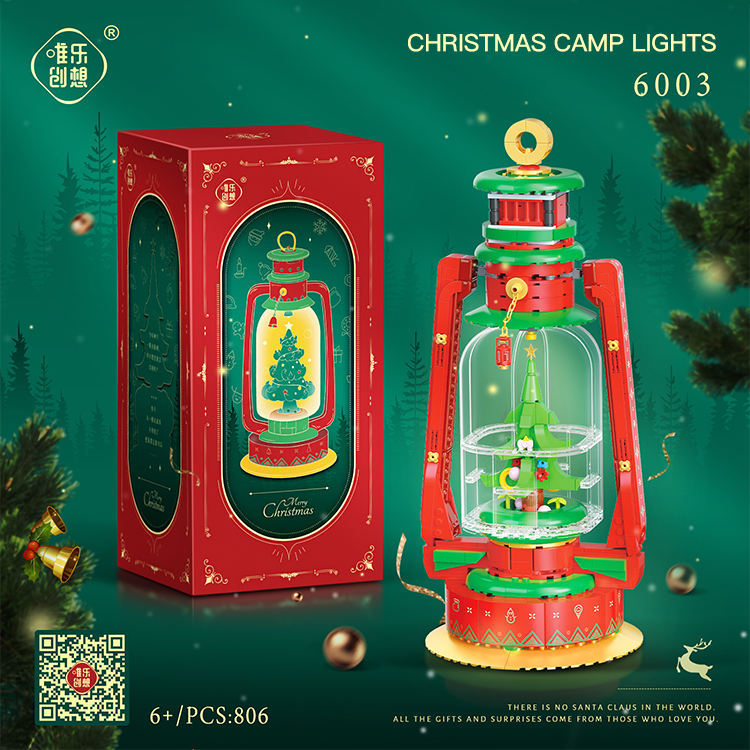 WeiLe 6003 Creator Christams Camping lights Building Blocks 806pcs Bricks Christmas Toys Gift From China Delivery.
