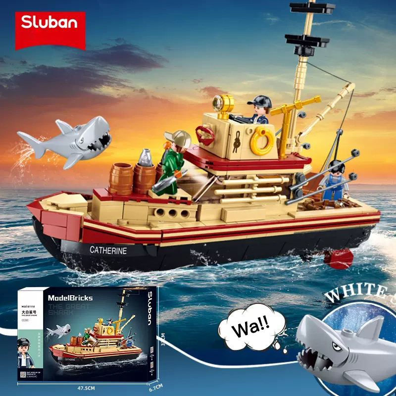 Sluban M38-B1118 The Great Shark Ship Building Blocks 592pcs Bricks Toys From China Delivery.