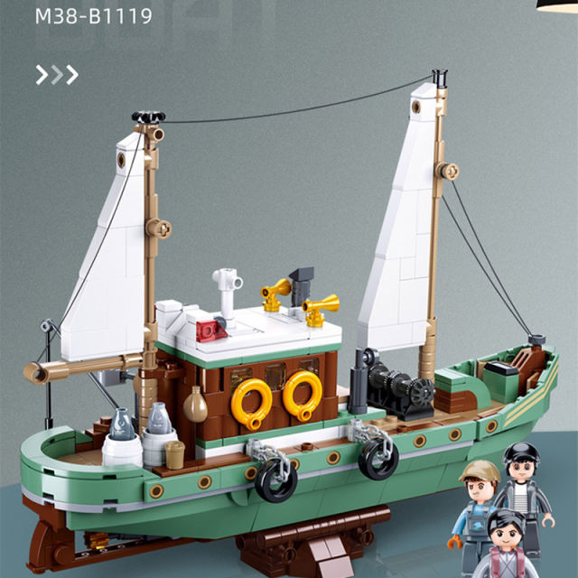 Sluban M38-B1119 The Fish Boat Building Blocks 610pcs Bricks Toys From China Dlivery.