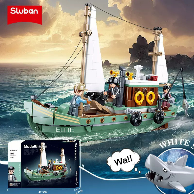 Sluban M38-B1119 The Fish Boat Building Blocks 610pcs Bricks Toys From China Dlivery.